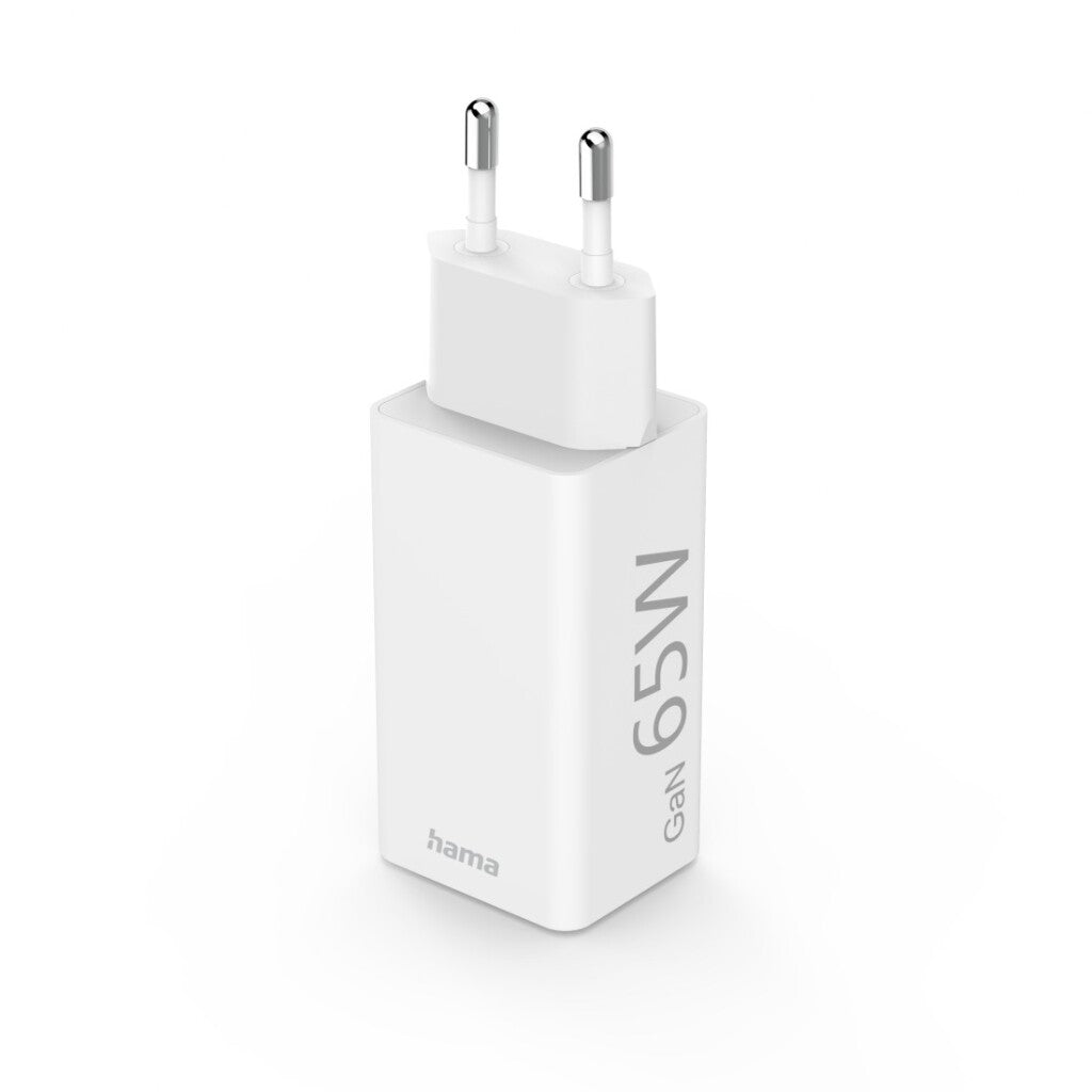Hama Snellader Gan 1X Usb-C Pd 1X Usb-A Qc Mini-Oplader 65 W Wit