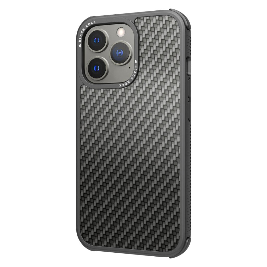 Black Rock Cover Robust Real Carbon Voor Apple Iphone 13 Pro Zwart