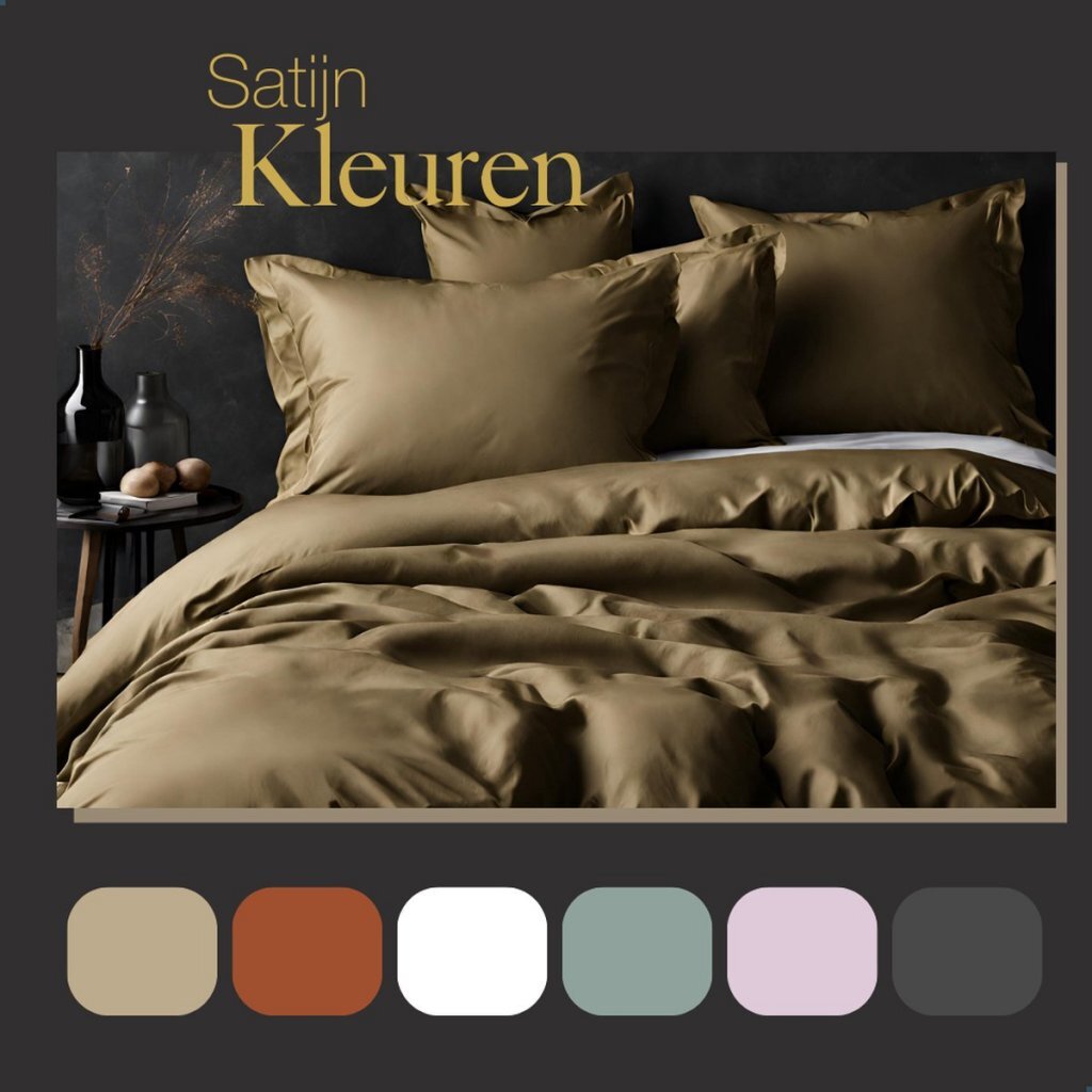 Ten Cate Katoen Satijnen Eenpersoons Dekbedovertrek 140X200/220 Cm Goud