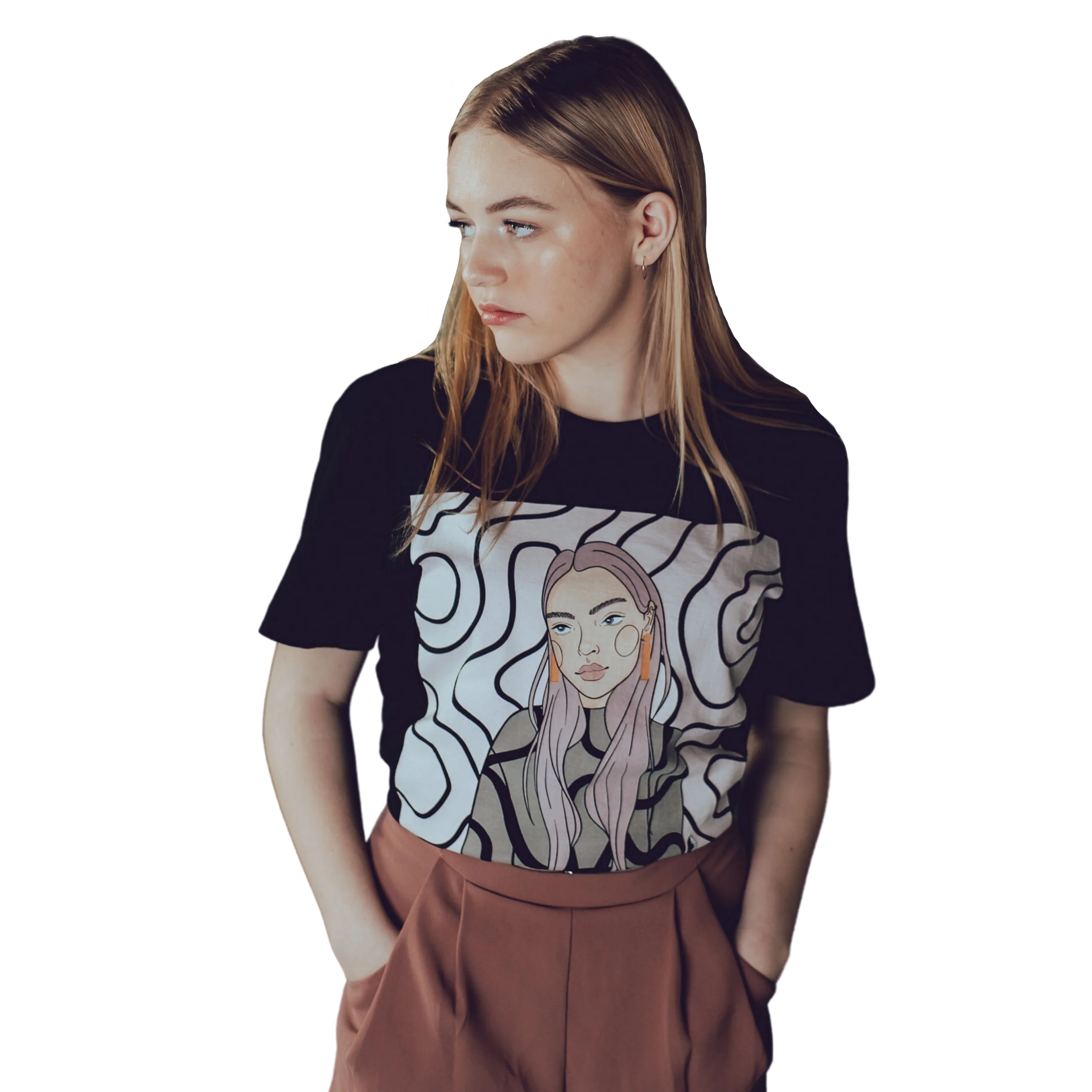 Unisex Organic Cotton T-shirt with Illustration - Decision